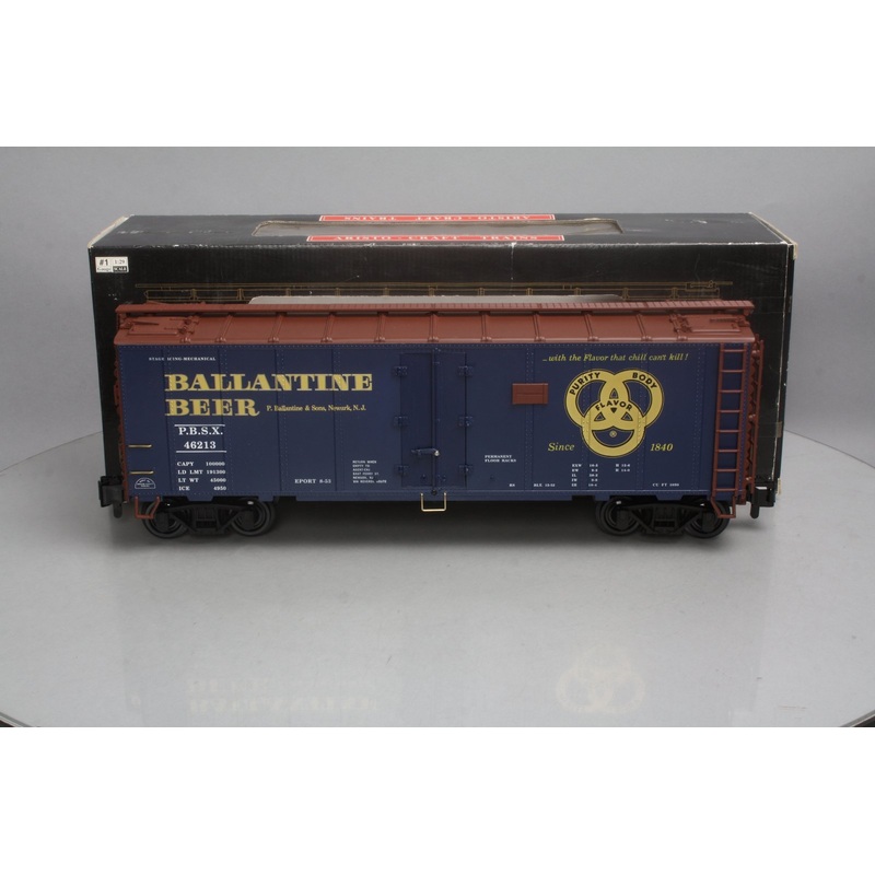 Aristo-Craft 46213 G Scale Ballantine Beer Steel Reefer Car EX/Box