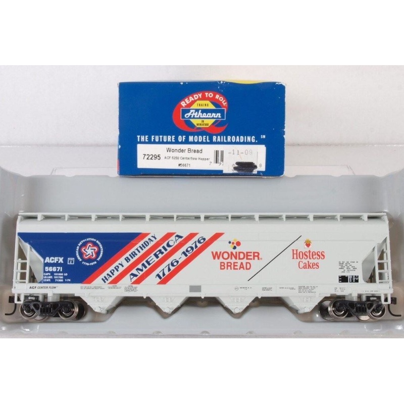 Athearn 72295 HO 72295 Wonder Bread ACF 4-Bay CF Hopper #56671 LN/Box