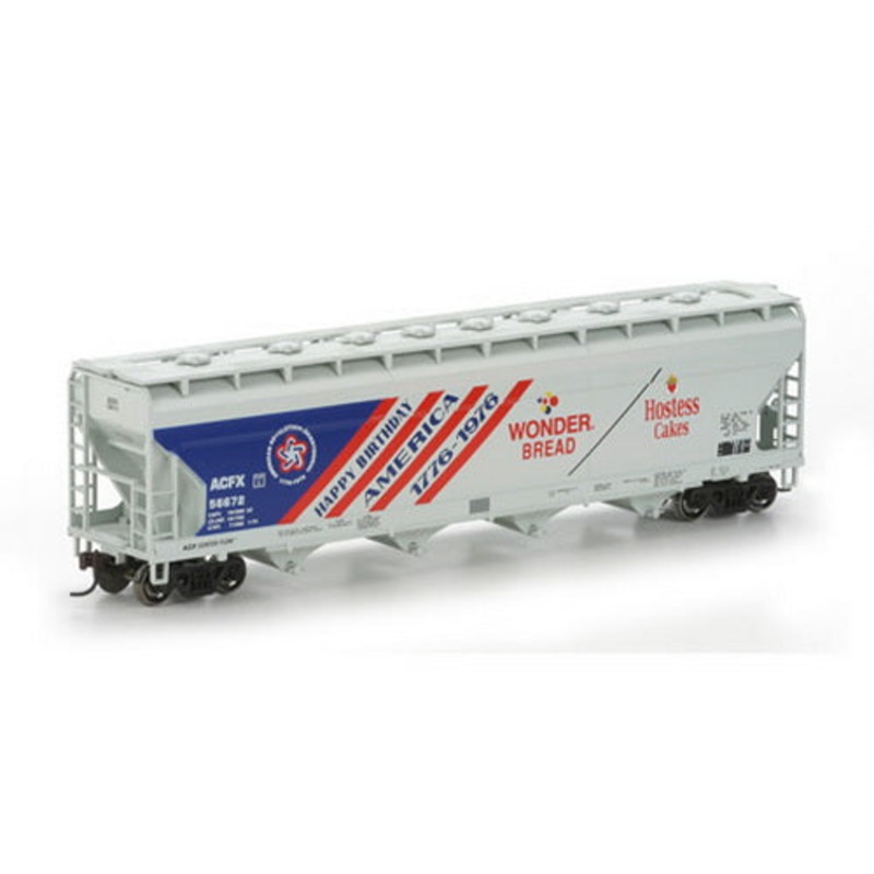 Athearn 72296 Wonder Bread ACF 4-Bay CF Hopper #56672 LN/Box