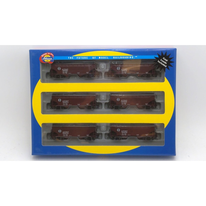 Athearn 70837 HO Scale Atchison Topeka Santa Fe 2 Bay Offset Hopper (Pack of 6) NIB