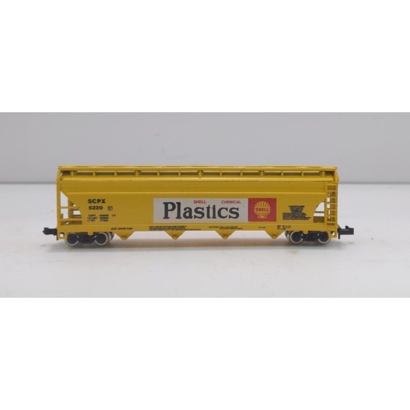 Atlas 3712 N Scale Shell Chemical ACF Centerflow 4 Bay Covered Hopper #5220 LN