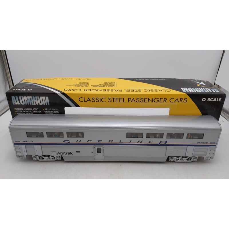K-Line K4603-33803 O Amtrak Superliner 18 Extruded Aluminum Diner Car #38039 EX/Box