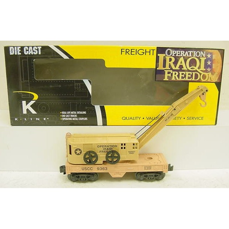K-Line K9363 O Gauge Operation Iraqi Freedom Crane Car LN/Box