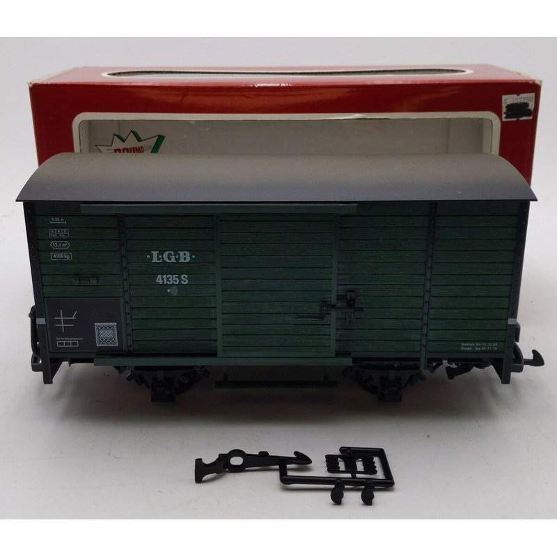 LGB 4135S G Scale Boxcar with Steam Sounds LN/Box