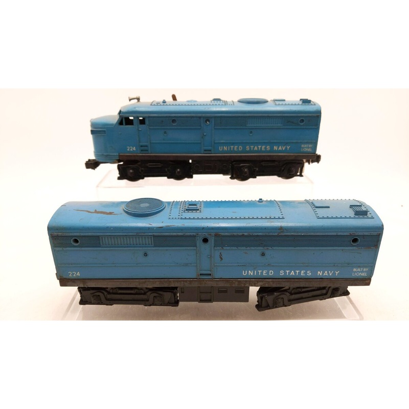 Lionel 224 Vintage O US Navy AB Diesel Locomotive Set – RARE VG