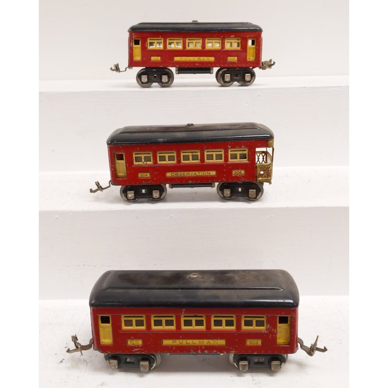 Lionel O Prewar Tinplate Passenger Cars: 603, 604 [3] VG