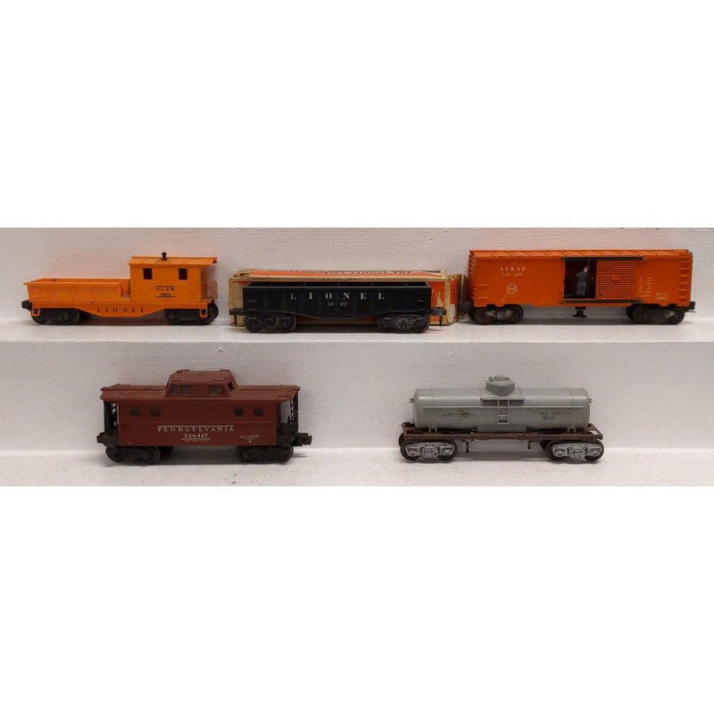 Lionel Vintage O Assorted Freight Cars: 1002, 1005, X3484, 536417, 611925 [5] VG/Box
