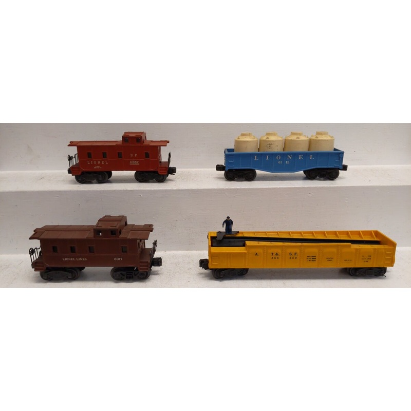 Lionel Vintage O Assorted Freight Cars: 6017, 6357, 3562-50 [4] VG