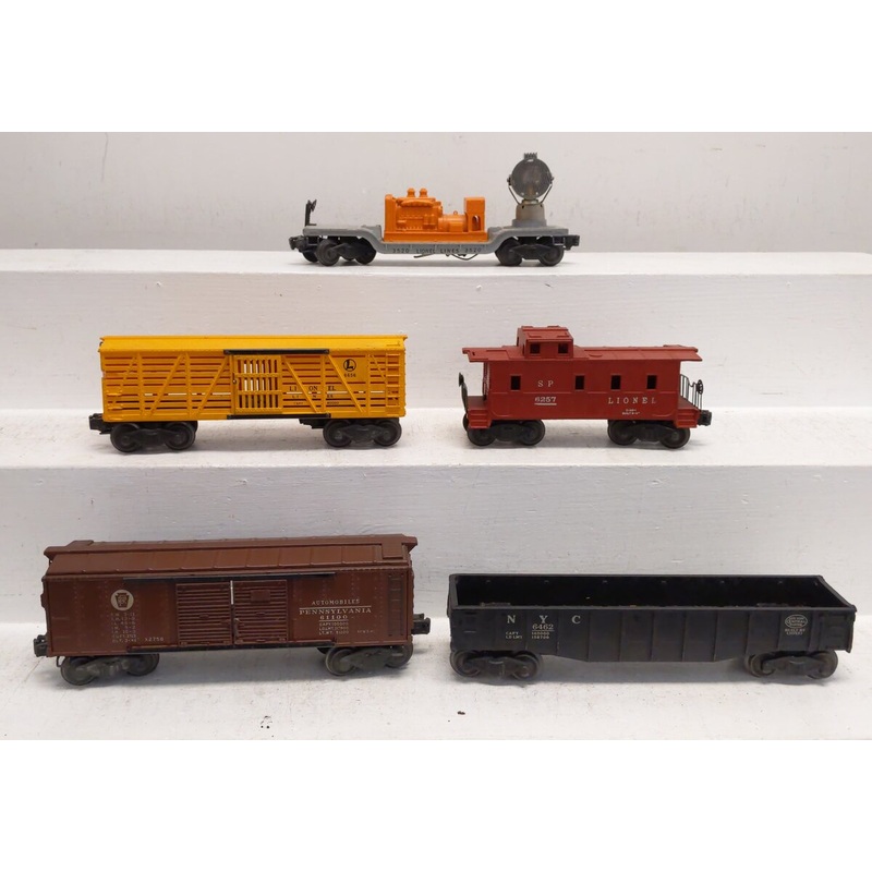 Lionel Vintage O Assorted Freight Cars: 6462, 6656, 3520, 6257, X2758 [5] VG