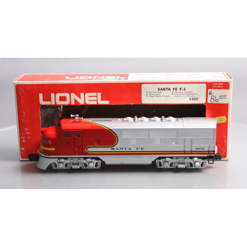 Lionel 6-8652 O Santa Fe F3 A-Unit Powered Diesel Locomotive EX/Box
