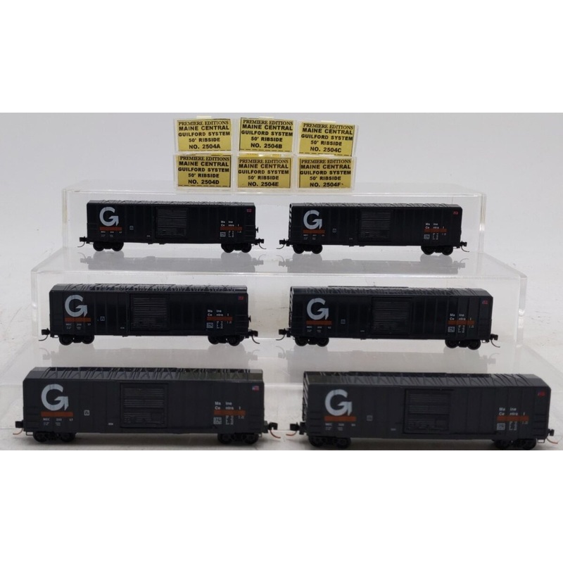Premiere Editions 2504 N Maine Central Guilford System 50′ Ribside Boxcar Set EX/Box