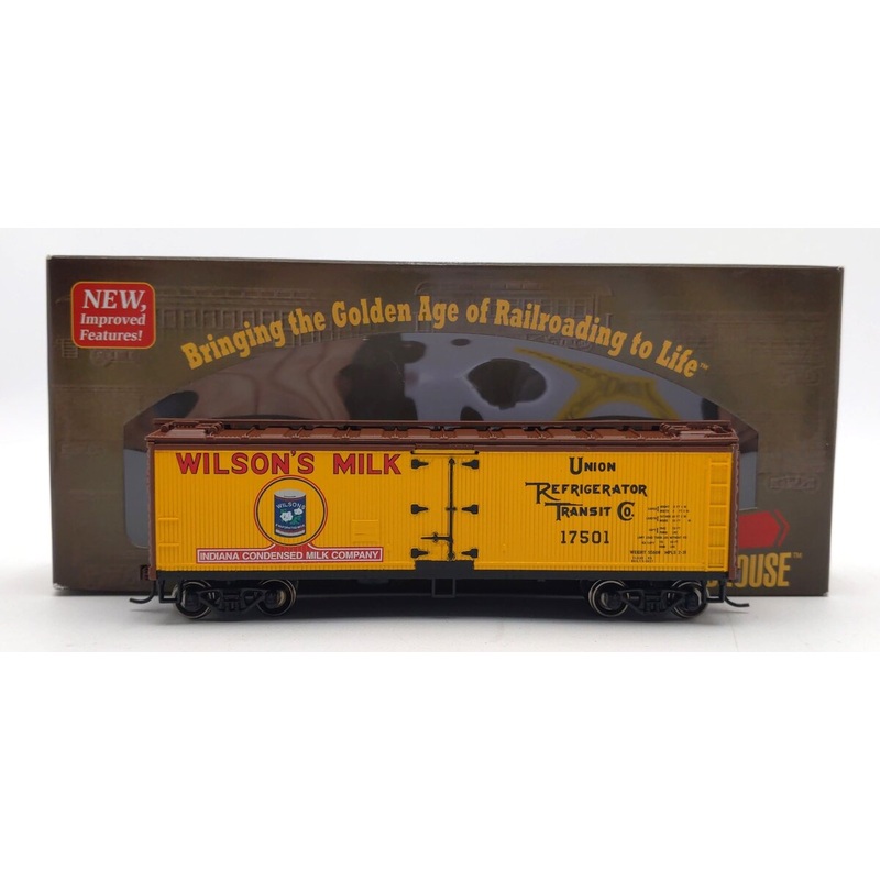 Roundhouse 85455 HO Scale Wilson’s Milk 40′ Wood Reefer #17501 NIB