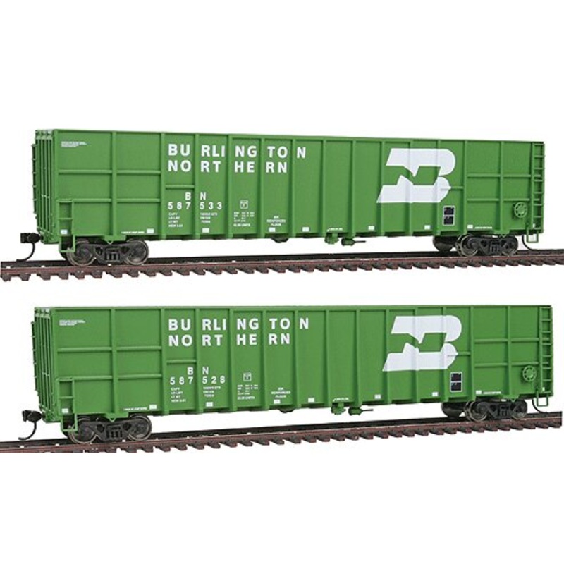 Walthers 932-261301 HO BN 61′ Gunderson Wood Chip Gondola (Set of 2) NIB
