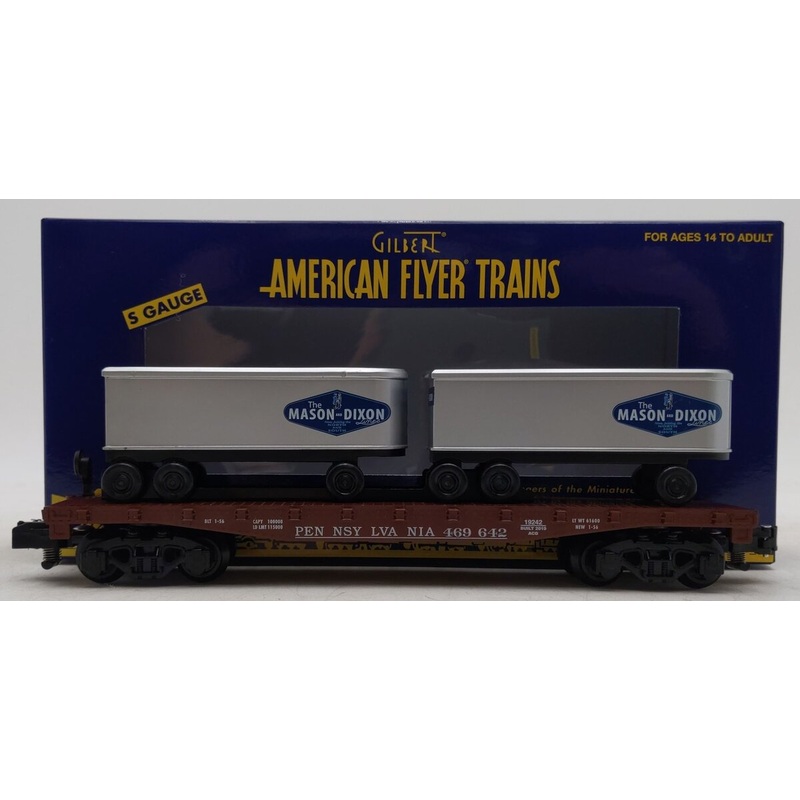 American Flyer 1919242 S Mason-Dixon / PRR TOFC Flatcar #469642 LN/Box