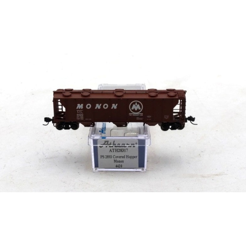 Athearn 28317 N Scale Monon PS-2 2893 3-Bay Covered Hopper Car #4420 NIB