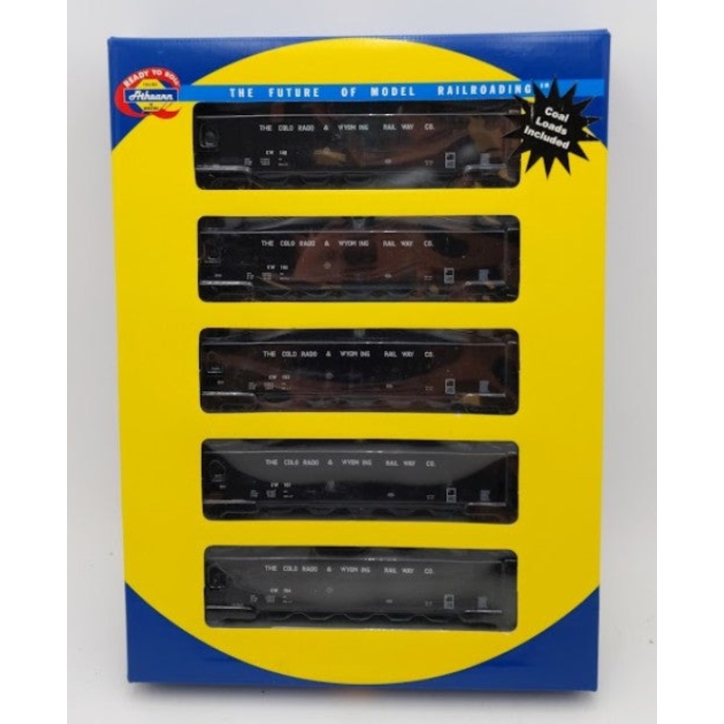 Athearn 94630 HO Colorado & Wyoming Ortner Hoppers w/ Coal Loads (Pack of 5) LN/Box