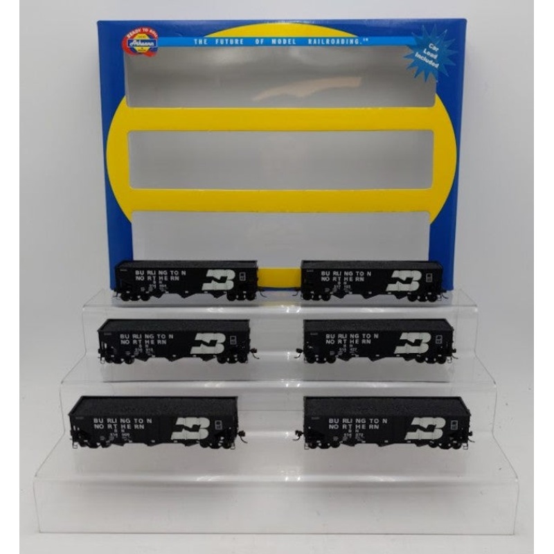 Athearn 95603 HO Scale Burlington Northern 40′ 3 Bay Ribbed Hopper (Pack of 6) LN/Box