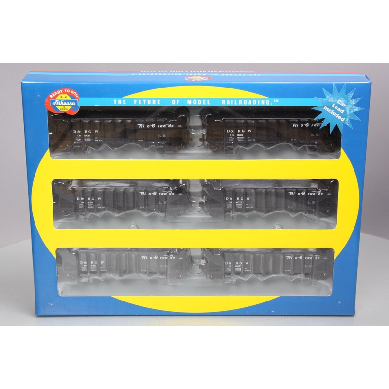 Athearn 95614 HO Scale Rio Grande 40′ 3-Bay Hopper 6-Car Set LN/Box