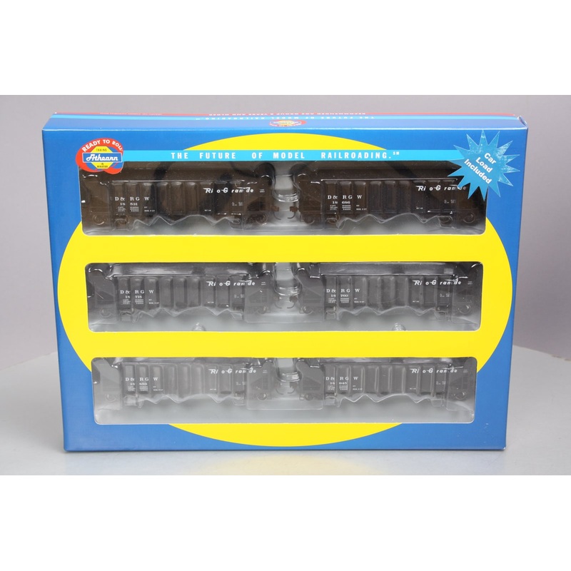 Athearn 95615 HO Scale Rio Grande 40′ 3-Bay Hopper 6-Car Set LN/Box