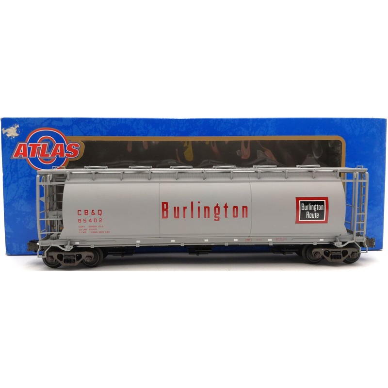 Atlas 6301-1 Burlington CB&Q 3-Bay Cylidrical Hopper #85402 (3-Rail) EX/Box