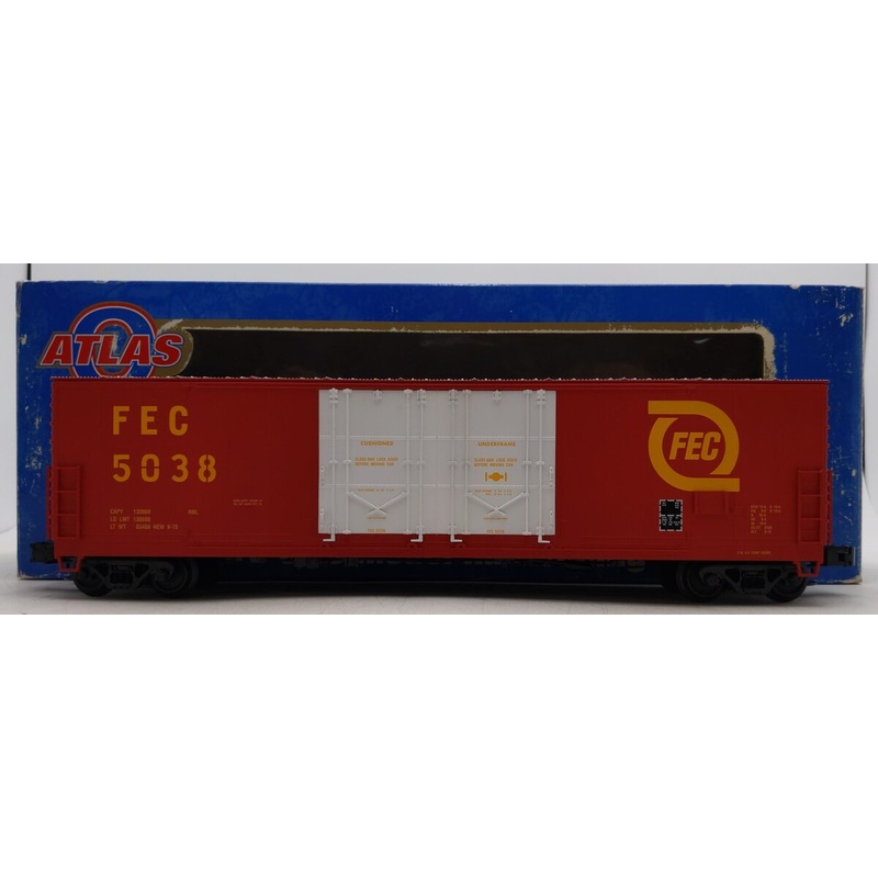 Atlas 6508-2 Florida East Coast Double Plug Door Boxcar #5038 (3 Rail) EX/Box