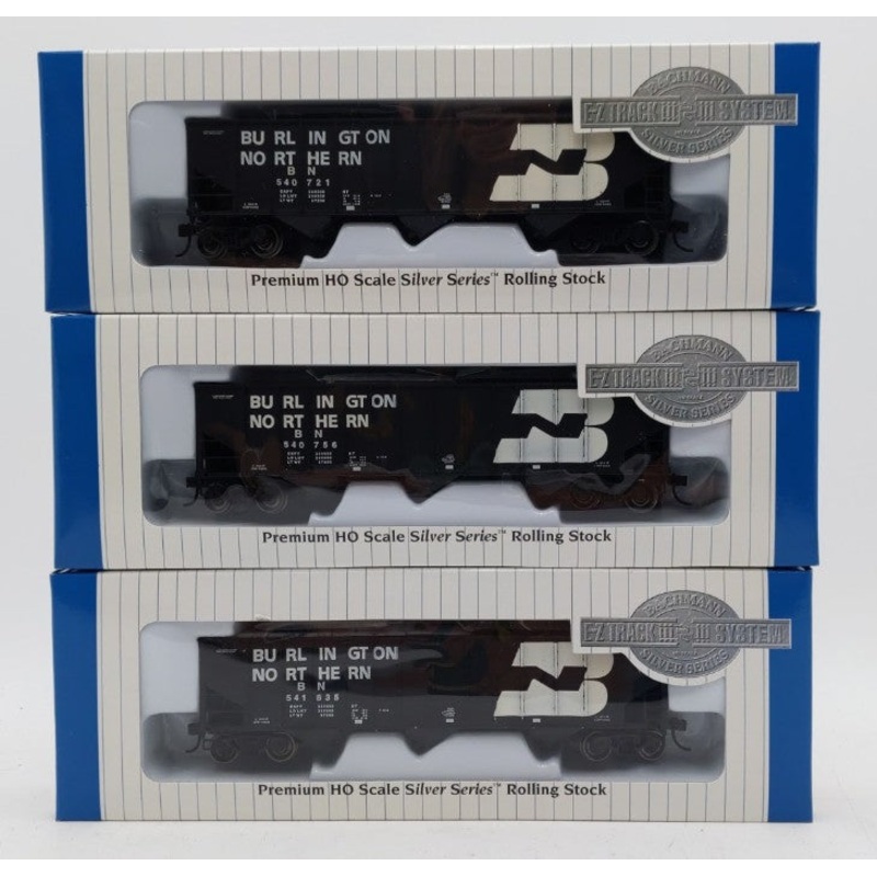 Bachmann 18703 HO Burlington Northern 3-Bay 100-Ton Open Hoppers (Pack of 6) LN/Box