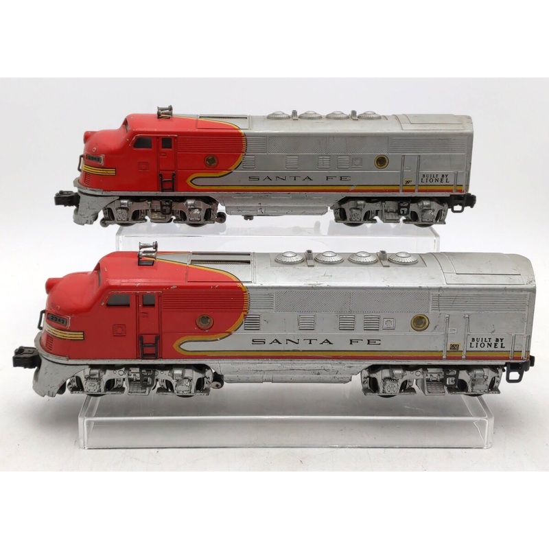 Lionel 2343 Vintage O Santa Fe F3 AA Diesel Locomotive Set VG