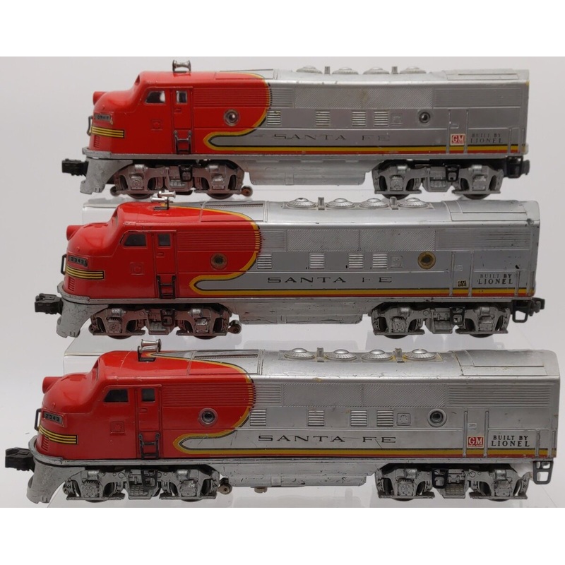 Lionel 2343 Vintage O Santa Fe F3 ABA Diesel Locomotive Set VG