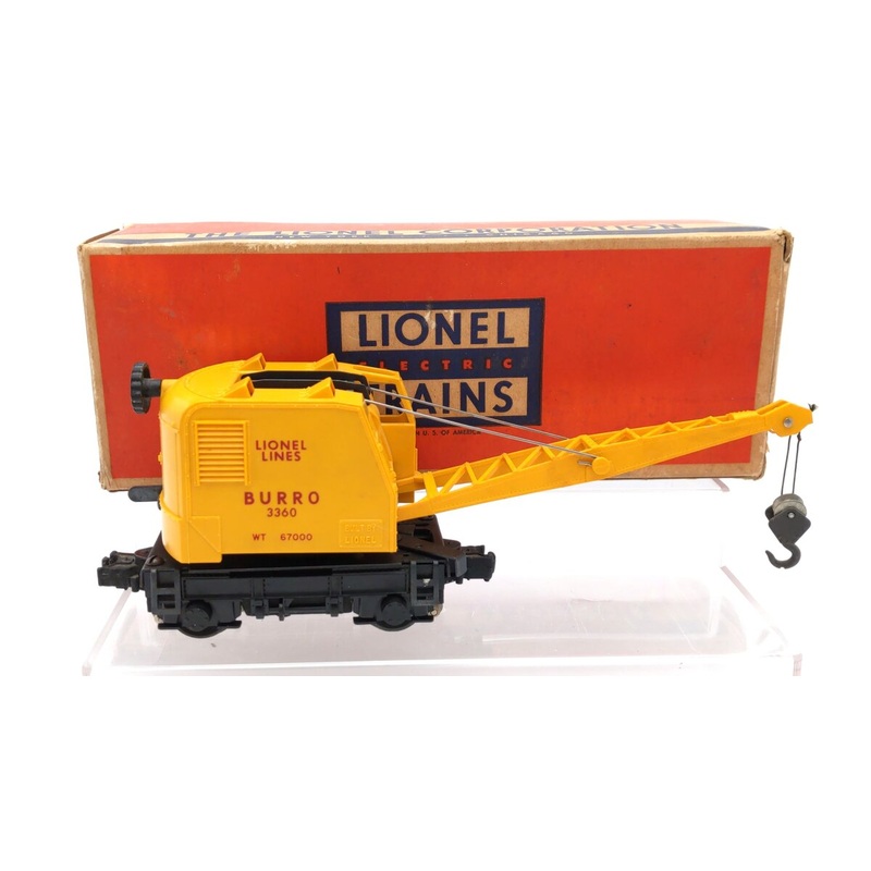 Lionel 3360 Vintage O Gauge Postwar Operating Burro Crane Car EX/Box