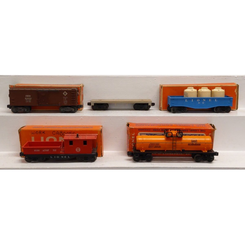Lionel Vintage O Assorted Freight Cars: 6130, 6454, 1877-3, 6112-85, 6315-50 [5] VG/Box