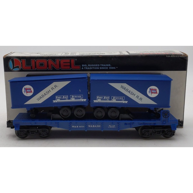 Lionel 6-16314 O Gauge Wabash Flatcar with Wabash Trailers #16314 LN/Box