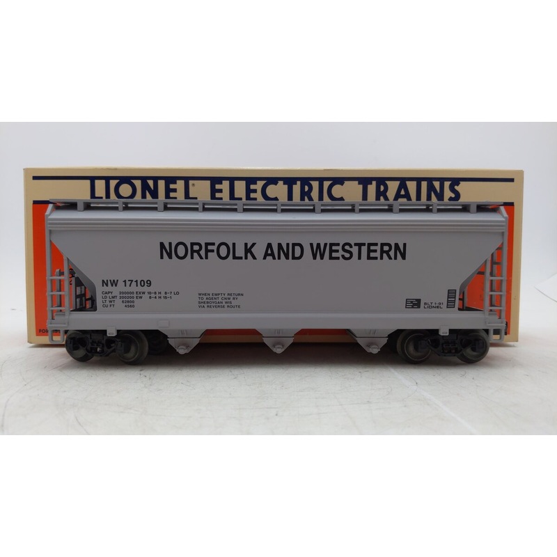 Lionel 6-17109 O Gauge Norfolk & Western Centerflow 3-Bay Hopper #17109 VG/Box