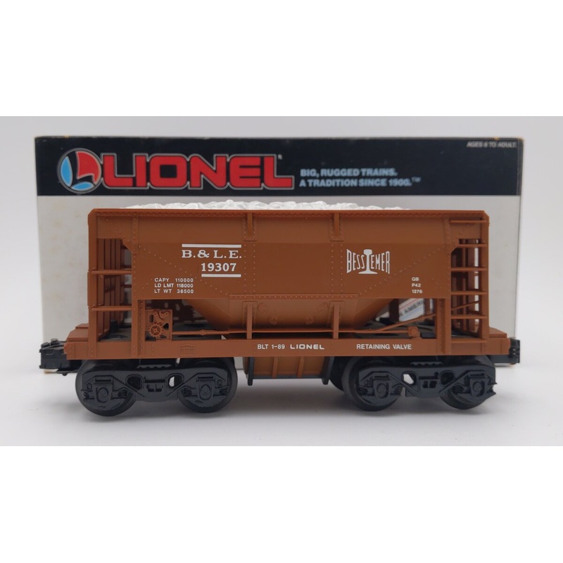 Lionel 6-19307 O Gauge Bessemer & Lake Erie Ore Car with Ore Load LN/Box