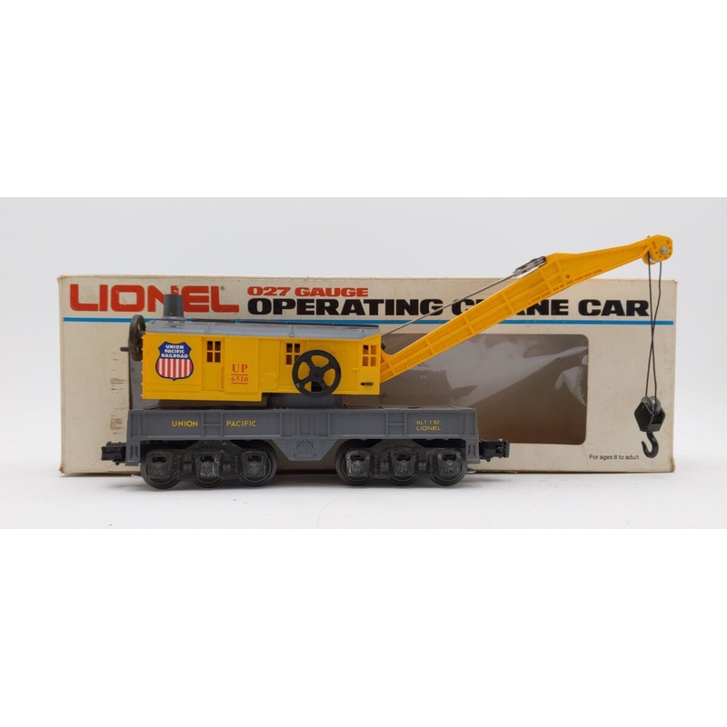 Lionel 6-6510 O Gauge Union Pacific 6 Wheel Crane Car VG/Box