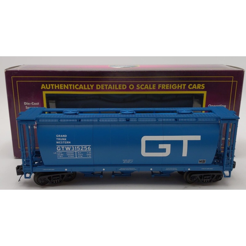 MTH 20-97605 O Gauge Grand Trunk Western 3-Bay Cylindrical Hopper Car #315256 LN/Box