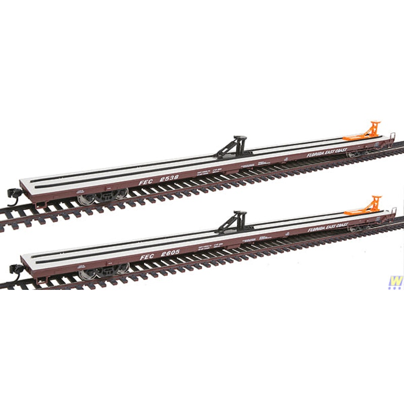 Walthers 932-240313 HO FEC Gold Bethlehem 89’4 Flush Deck Flatcar (Set of 2) MT/Box