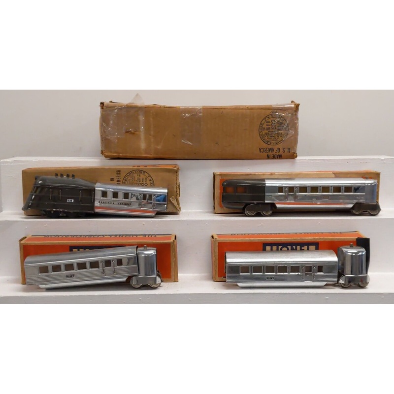 Lionel 616E Vintage O Prewar Flying Yankee Powered Streamliner (Set of 4) VG/Box