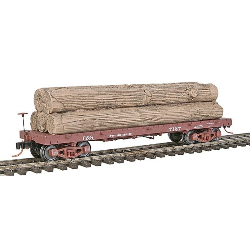 Micro-Trains 85500010 HOn3 Colorado & Southern 30′ Flatcar with Log Load #7127 MT/Box