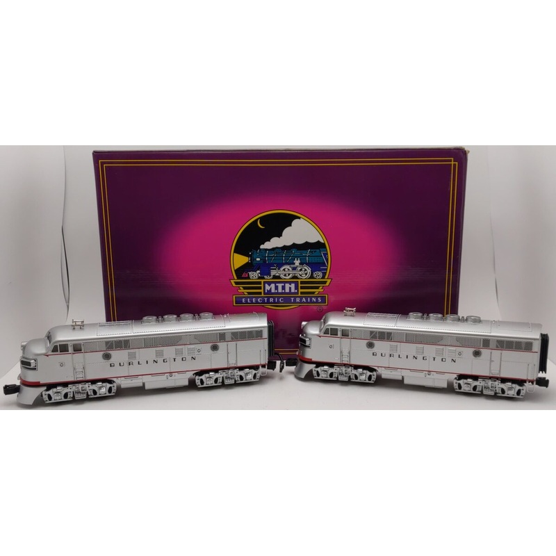 MTH 20-2085-1 O Burlington F-3 AA Diesel Set w/PS1 #9960A/9960C EX/Box
