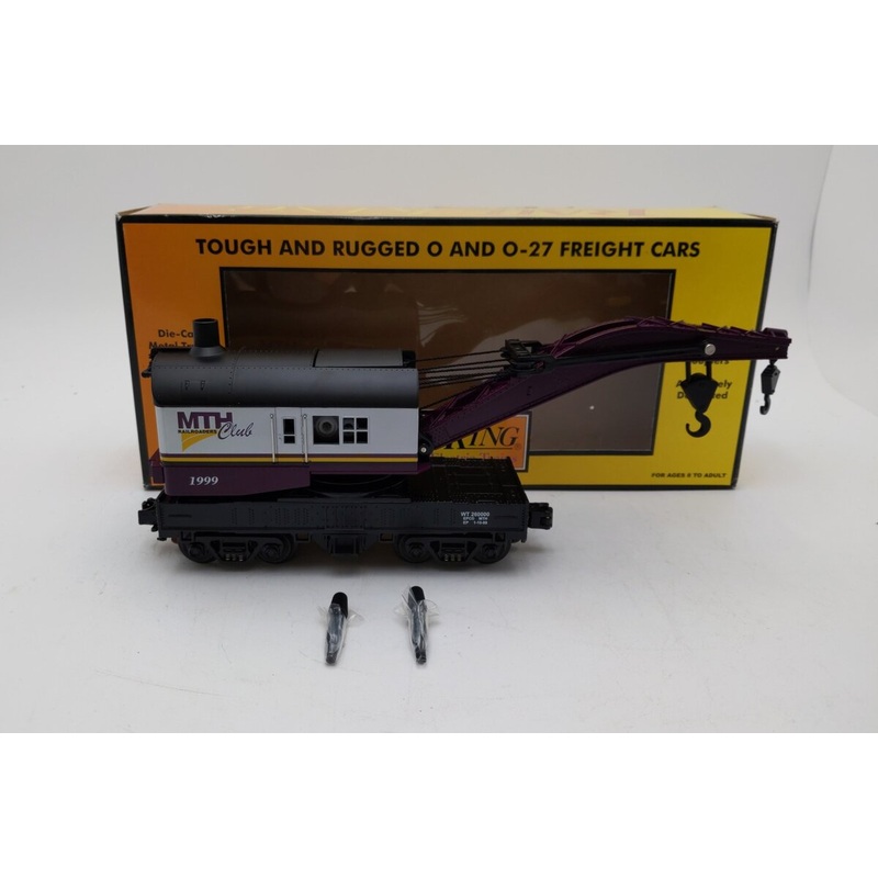 MTH 30-7928 O Gauge MTHRRC 1999 Operating Crane Car LN/Box