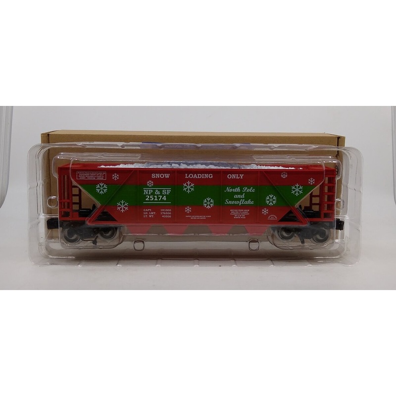 RMT 96250 O North Pole & Snowflake Christmas 2-Bay Hopper w/ Coal Load #25174 LN/Box