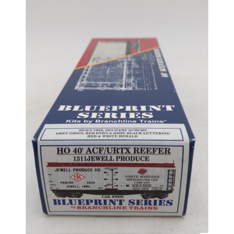 Branchline Trains 1311 40′ ACF/URTX Reefer Jewel Produce CNW Kit