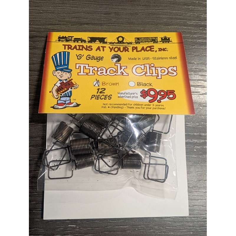 Trains At Your Place, Inc. 20020 G Gauge Brown Track Clips (Pack of 12)