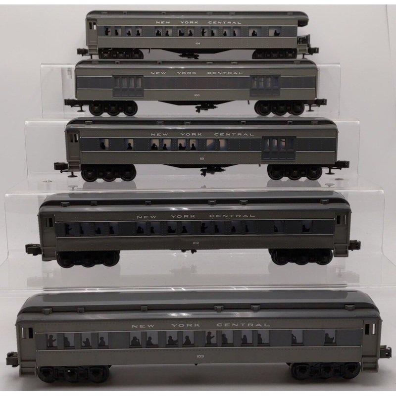 Williams 2064 New York Central Gray Aluminum set of 5 Passenger Cars EX