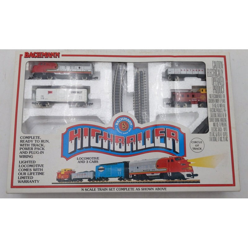 Bachmann 24300 Santa Fe Highballer N Gauge Diesel Starter Train Set VG/Box