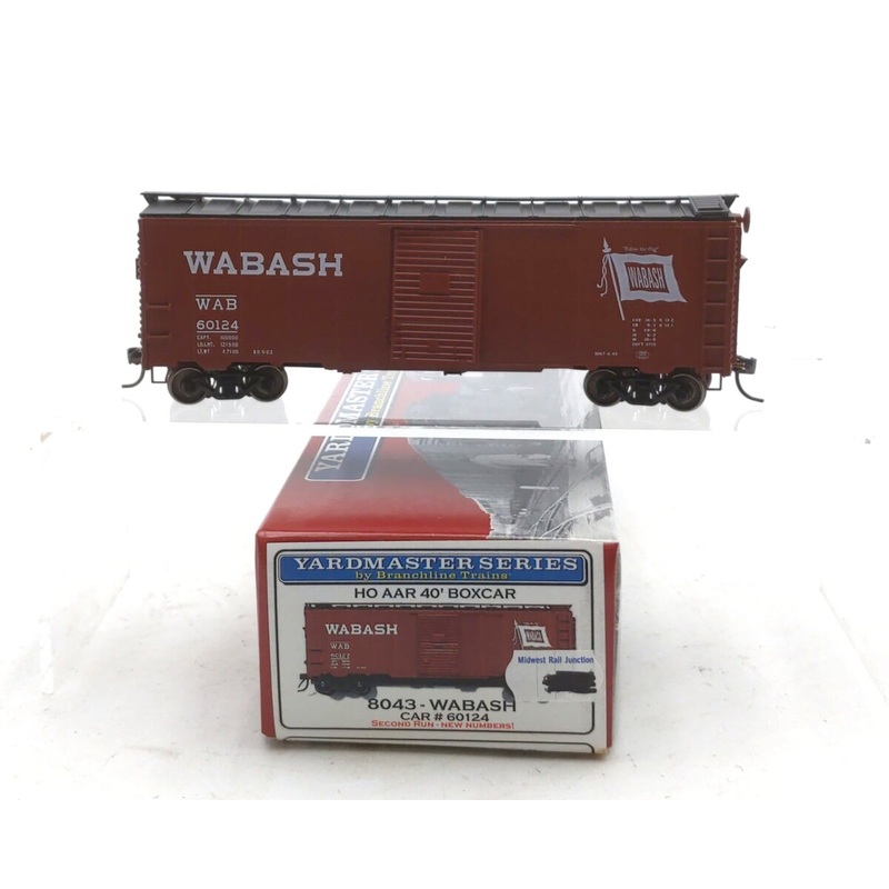 Branchline Trains 8043 HO Scale Wabash AAR 40′ Box Car #60124 – Assembled EX/Box