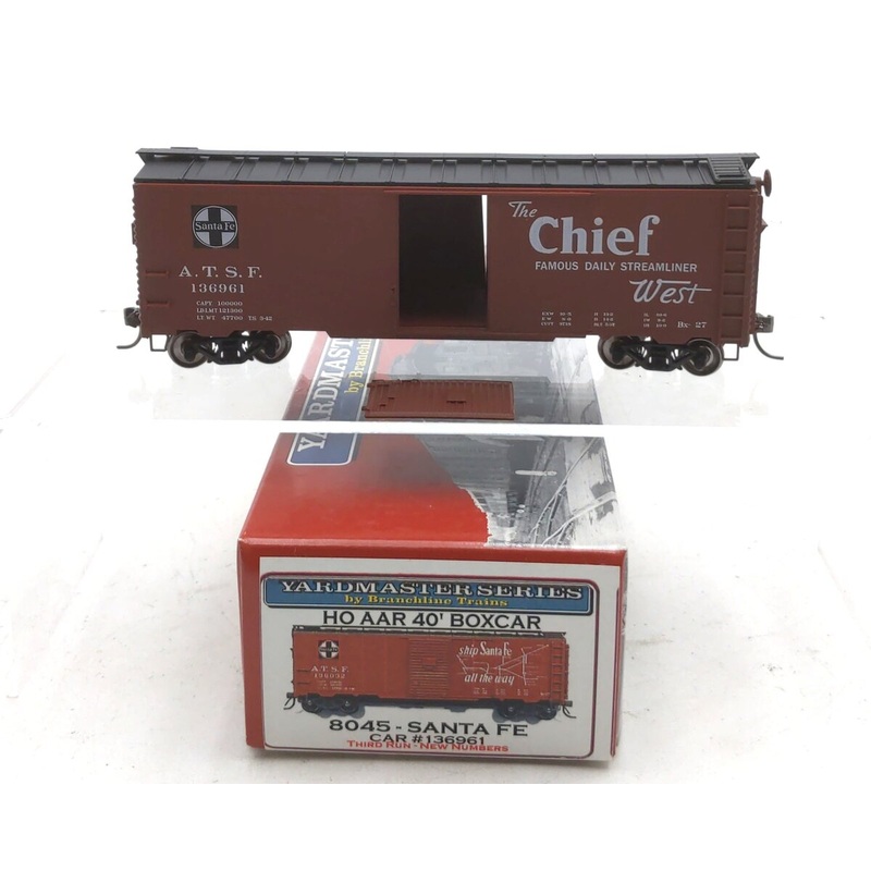 Branchline Trains 8045 HO Scale Atchison Topeka Santa Fe AAR 40′ Boxcar #136961 EX/Box