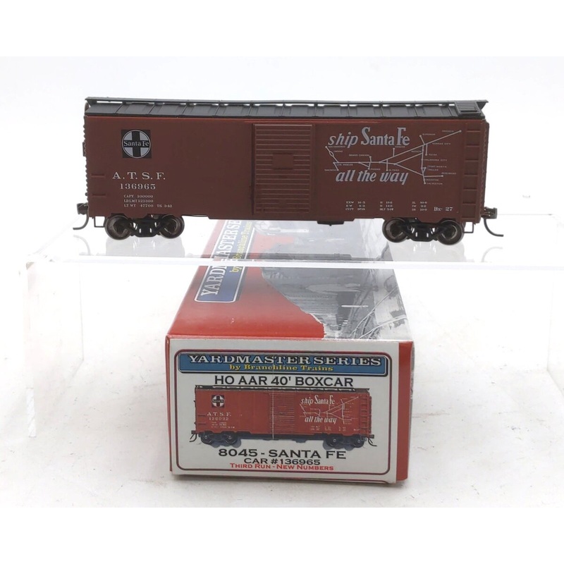 Branchline Trains 8045 HO Scale Atchison Topeka Santa Fe AAR 40′ Boxcar #136965 EX/Box