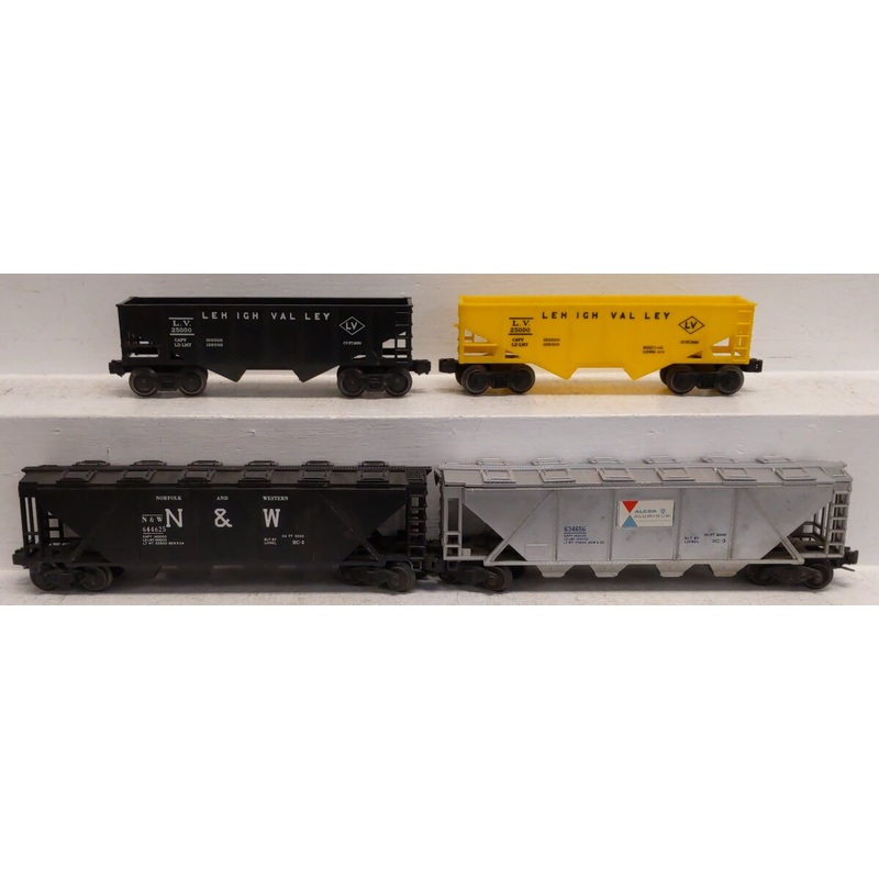 Lionel O Vintage Assorted Freight Cars: 634656, 644625, 25000, 25000 blk VG