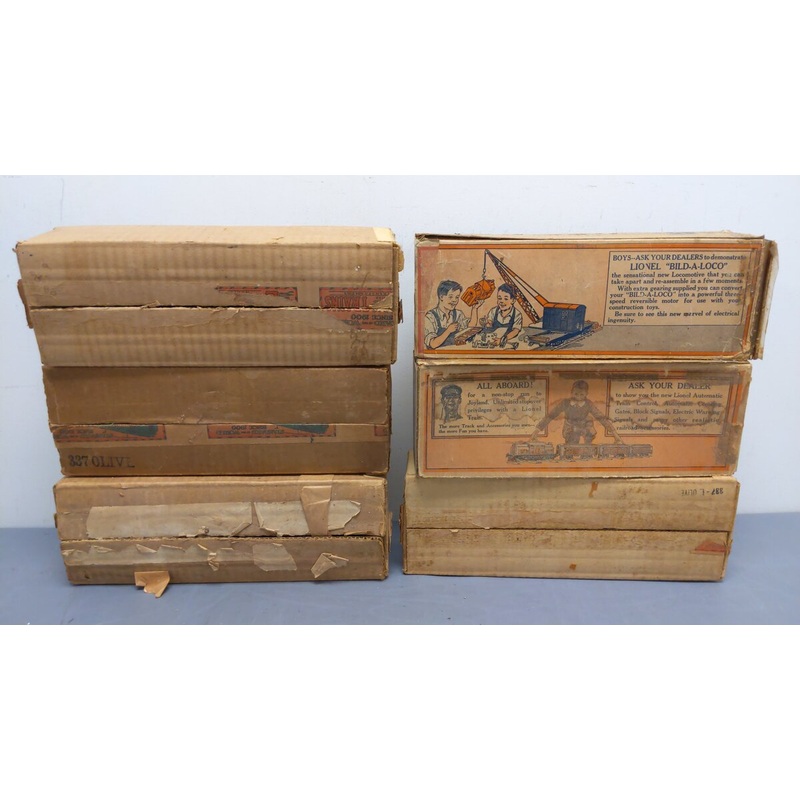 Lionel O Vintage Prewar Assorted Empty Boxes: 337, 520, 513, 338 [6]/Box